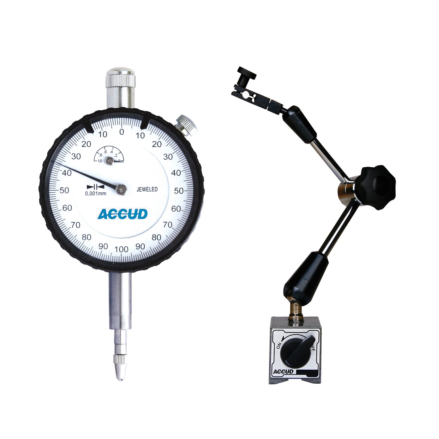 Universal Magnetic Stand 80kgf With Dial Indicator 10mm 0.01mm Grad.